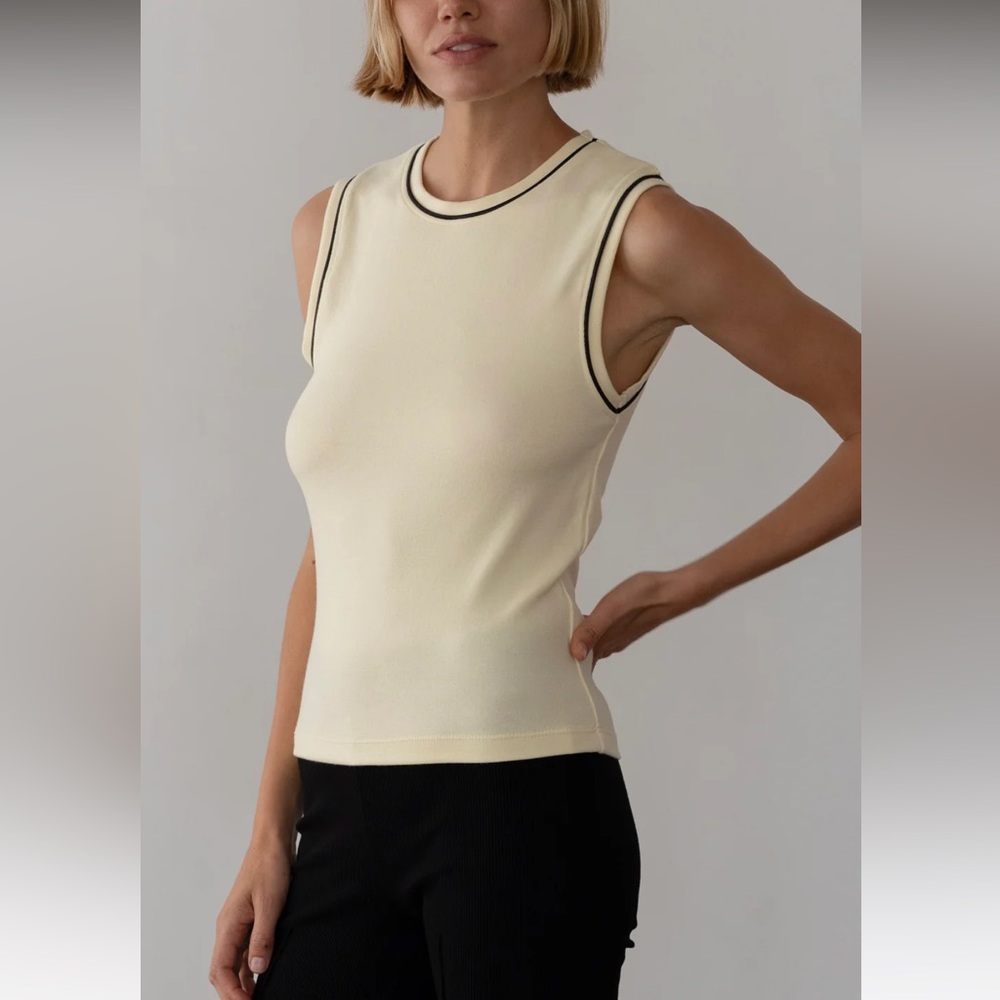 DONNI The Baby Rib Contrast Tank - Picture 2 of 6